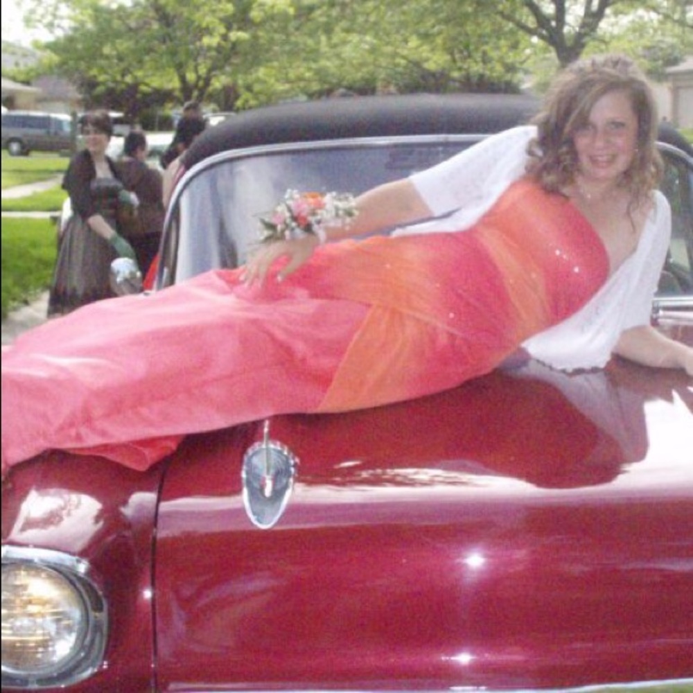 Orange and Salmon Prom Dress